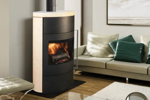 POELE A BOIS ACIER FIFTI PIERRE CREME FONTE FLAMME -Poêles Cuisinières Soldes chauffage poele buche bois fifti pierre creme