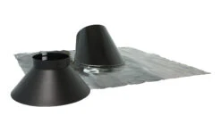 SOLIN 5 A 30° BAVETTE DE PLOMB ET COLLET INOX 150/200 NOIR