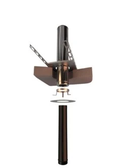 CONDUIT DE FINITION PLAFOND AVEC ROSACES HAUT 470MM INOX ISOLEE 150/200 INT 316 EXT 304 NOIR